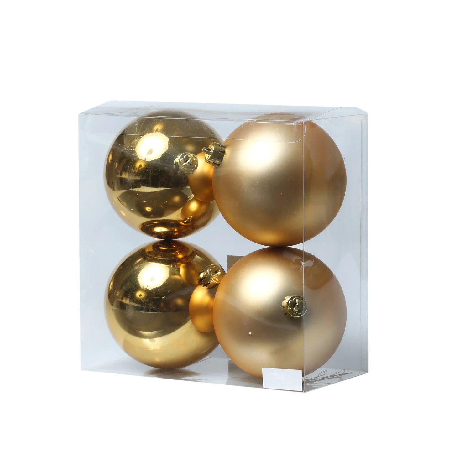 Weihnachtsbaumkugeln – 10 cm, Gold, 4er-Set, bruchfest